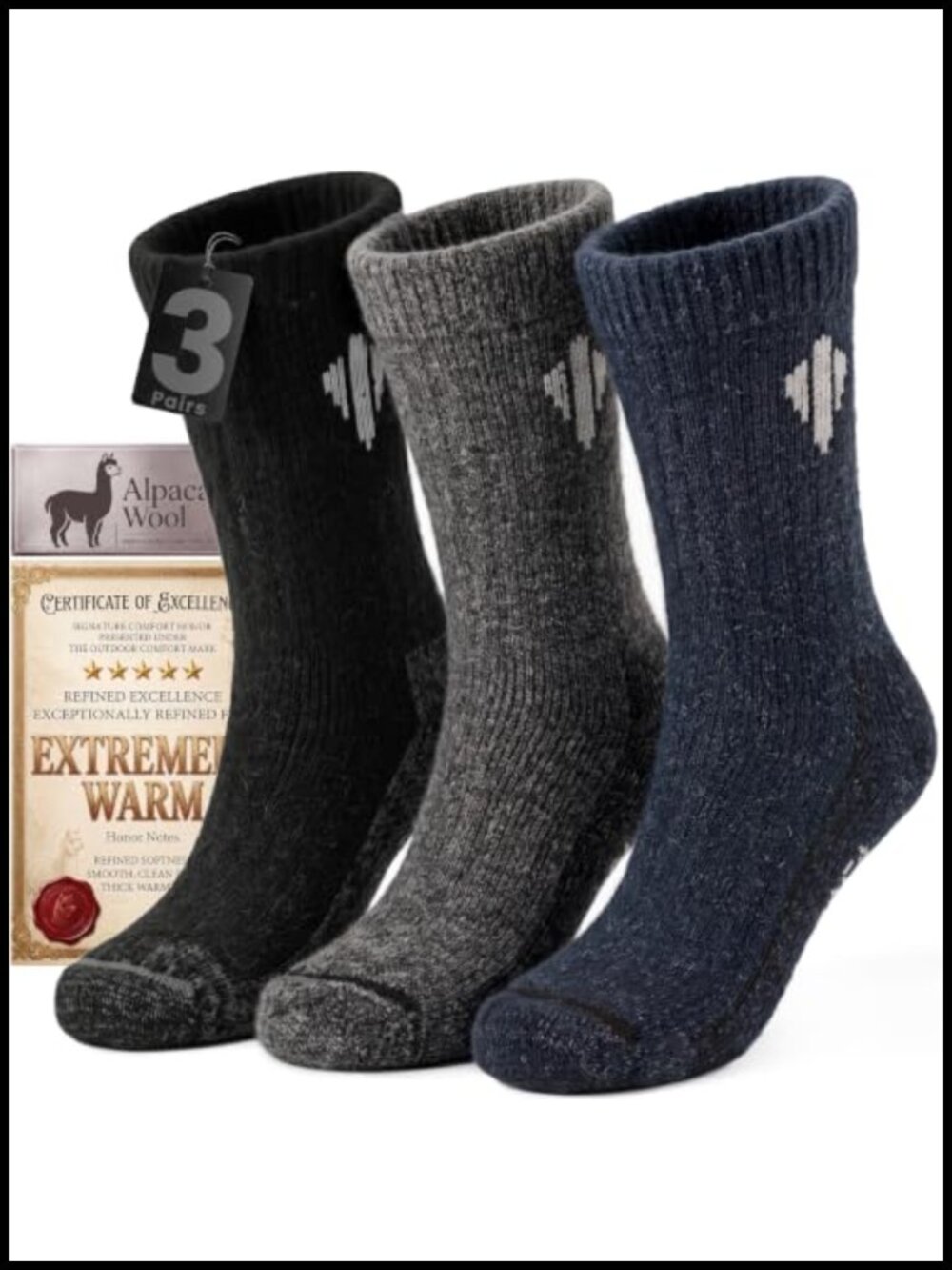Alpaca Merino Wool Heavyweight Crew Socks Warm Hiking Winter